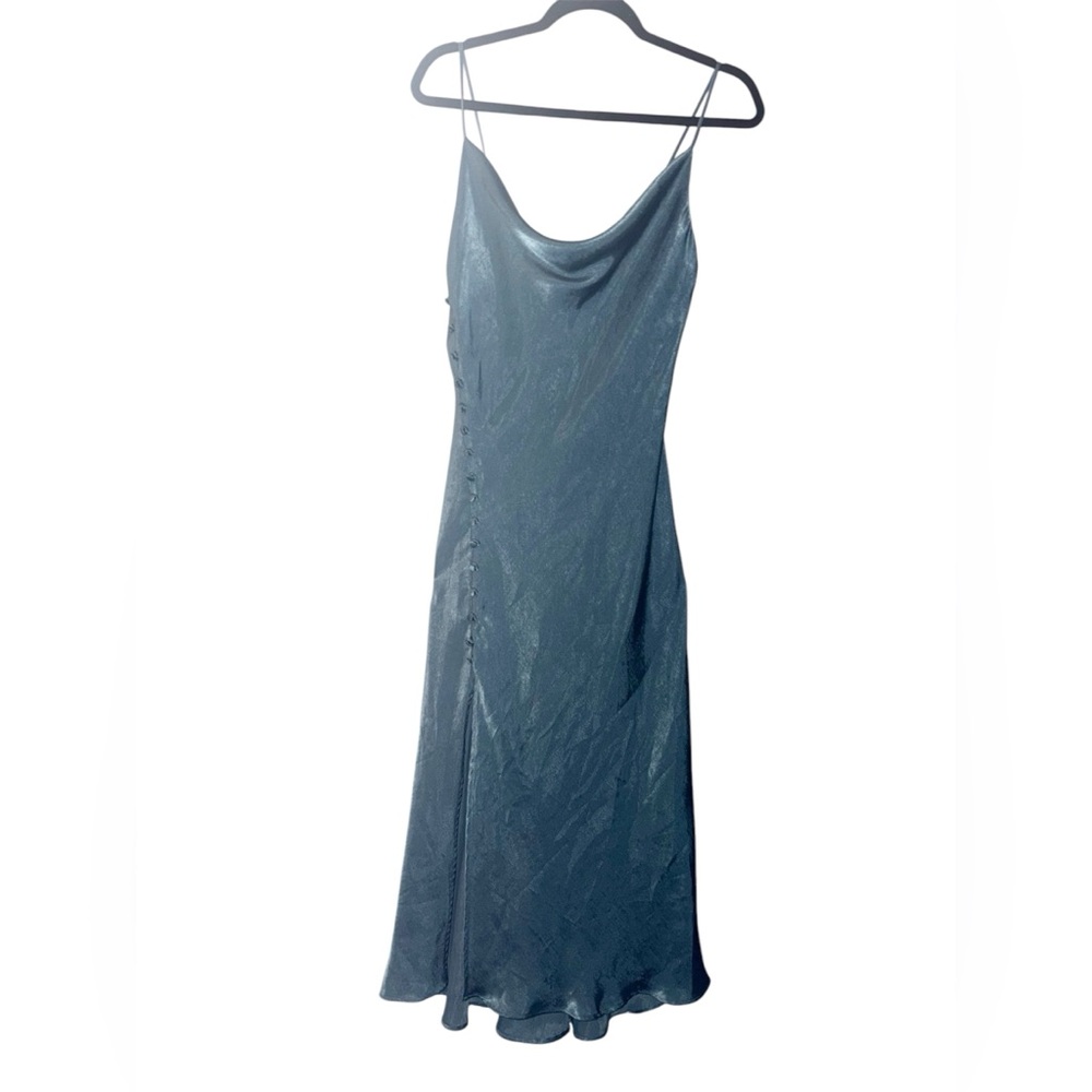 Zara Teal Cowl Neck Midi Dress with Low Slit

Satin Lingerie Style